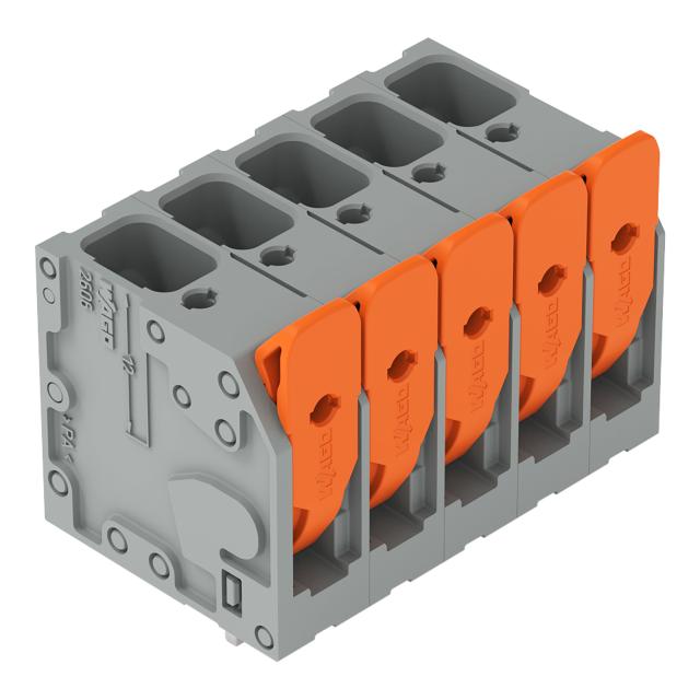 Złączka do płytek drukowanych dźwignia 6mm2 RM 7,5mm 5-bieg szara /50szt./ 2606-3105/020-000 WAGO