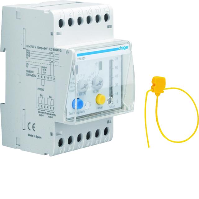 Przekaźnik różnicowo-prądowy 0,03-10A regulowana zwłoka 50% LED HR520 HAGER
