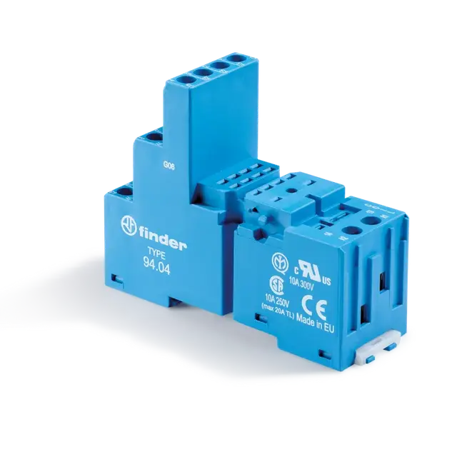 Gniazdo do przekaźników serii 55.32; 55.34; zaciski śrubowe, 94.04 SMA