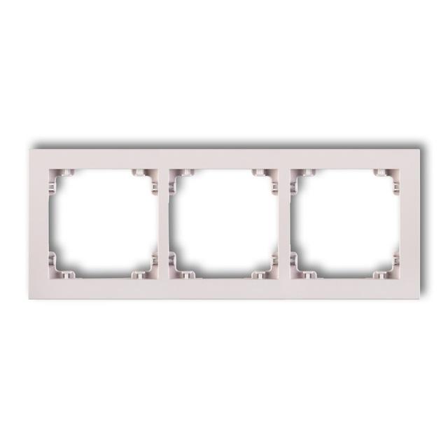 DECO Ramka potrójna z tworzywa DECO Pastel Matt pudrowy róż 40DR-3 KARLIK