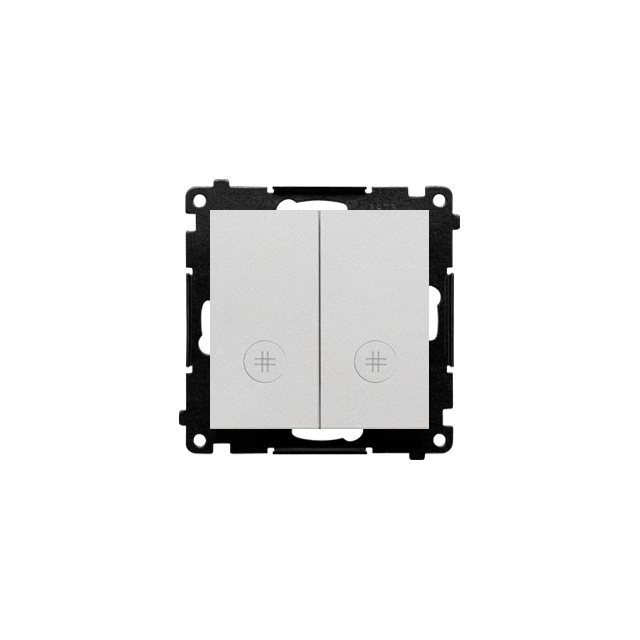 Simon 55 Łącznik krzyżowy podwójny z podświetleniem szybkozłączka Aluminium mat TW7/2L2.01/143 KONTAKT