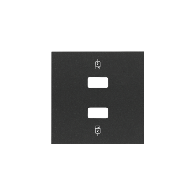 Simon 100 Pokrywa podwójnej ładowarki USB dla ref. 10000381-039 czarny mat