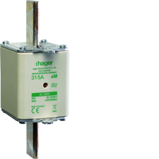 Wkładka bezp. nożowa NH2 wsk.podw. uchwyt nieiz.AM 315A 690VAC LNH2315M6A HAGER