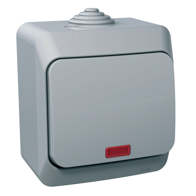 Cedar Plus, łącznik 1-biegunowy, IP44, szary WDE000614