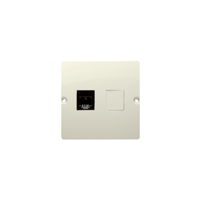 Simon Basic Gniazdo telefoniczne RJ11 Montaż gniazda na wkręty do puszki beż