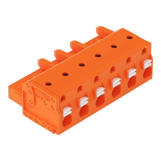 Gniazdo MCS‑MIDI Classic 6‑biegunowe pomarańczowe raster 7,62mm 2231‑706/026‑000 /50szt./ WAGO
