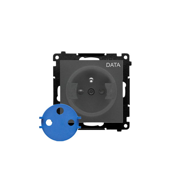 Simon 55 Gniazdo DATA z kluczem uprawniającym szybkozłączka Grafitowy mat TGD1CZ.01/116 KONTAKT