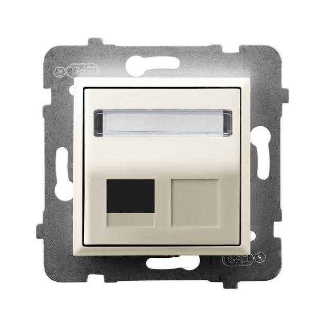 ARIA Obudowa gniazda pojedynczego typu Keystone skośna - kolor ecru