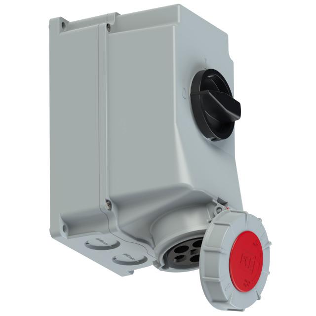 GNIAZDO Z WYŁĄCZNIKIEM 0-1 DUŻE BLOKADA MECHANICZNA 63A 400V 3P+Z+N IP67 IP67