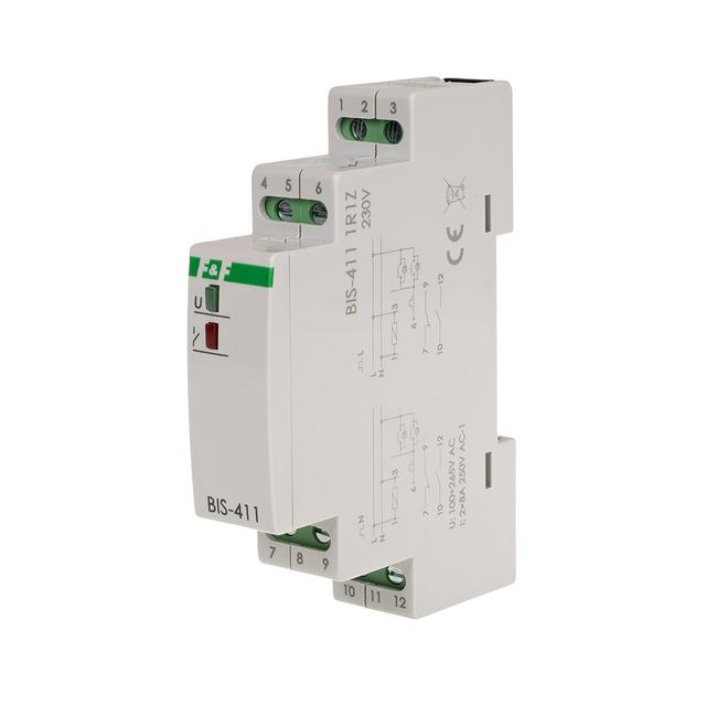 Przekaźnik bistabilny 230V 1R+1Z montaż na szynie DIN BIS-411-1R1Z F&F