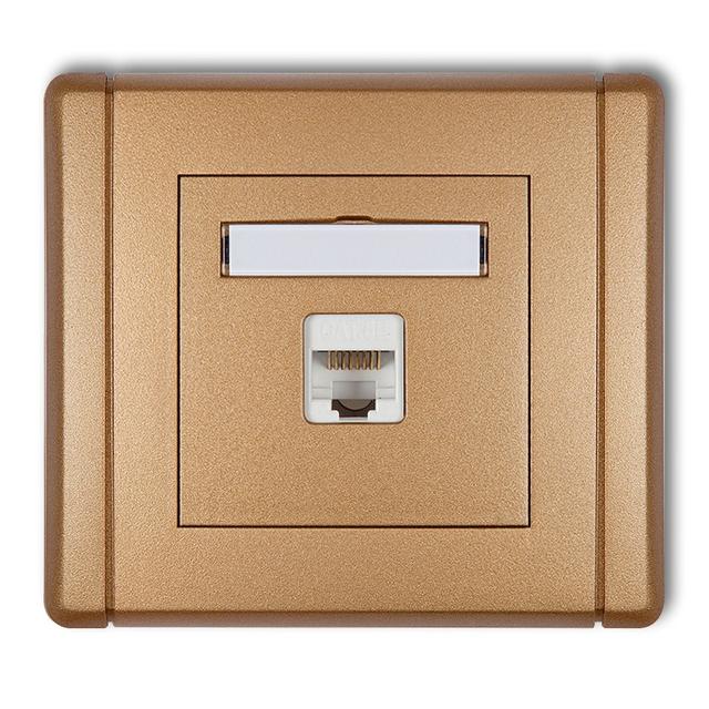 FLEXI Gniazdo komputerowe pojedyncze 1xRJ45, kat. 5e, 8-stykowe złoty metalik