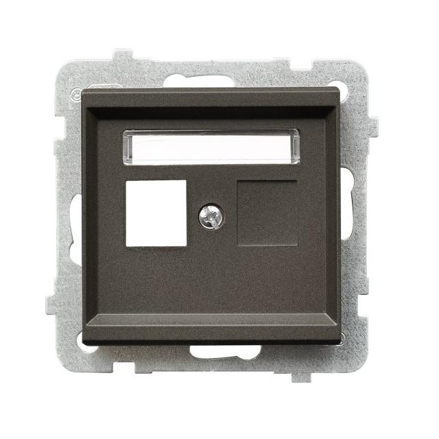 SONATA Obudowa gniazda pojedynczego typu Keystone prosta - kolor czekoladowy metalik