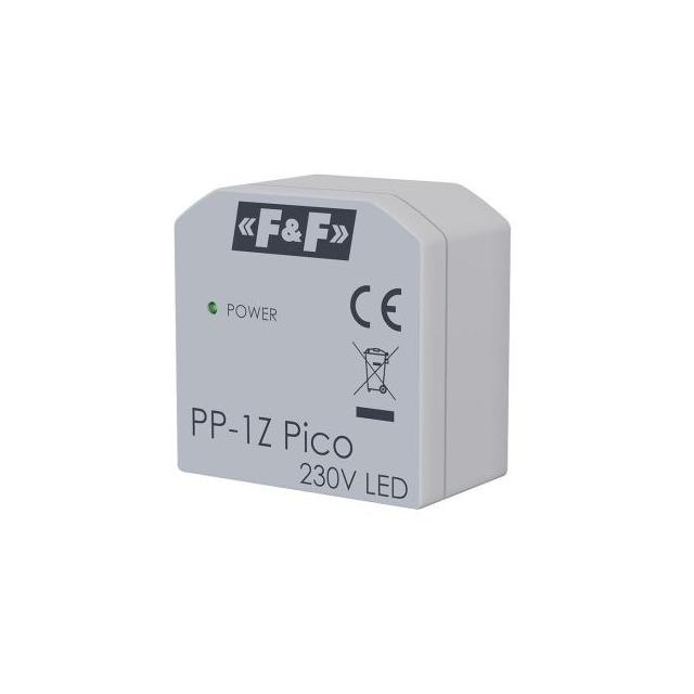 Miniaturowy przekaźnik elektromagnetyczny 1Z 16A montaż podtynkowy,U=100-265V AC,styk:1Z 16A (120A F PP-1Z-LED-Pico F&F