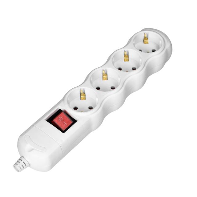 Rozgałęźnik wielogniazdowy 4x2P+Z z wyłącznikiem Schuko biały OR-AE-13265(GS)/W ORNO