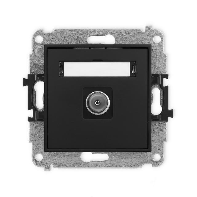 MINI Mechanizm gniazda antenowego pojedynczego TV czarny mat