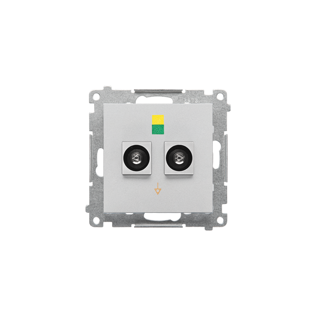 Simon 55 Gniazdo ekwipotencjalne podwójne Aluminium mat TGEK2.01/143 KONTAKT