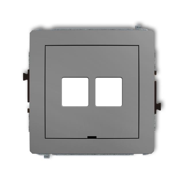 DECO Mechanizm gniazda multimedialnego podwójnego bez modułu, bez pola opisowego (standard Keystone)
