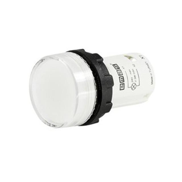 Lampka monoblok 230V LED, płaski klosz, biała