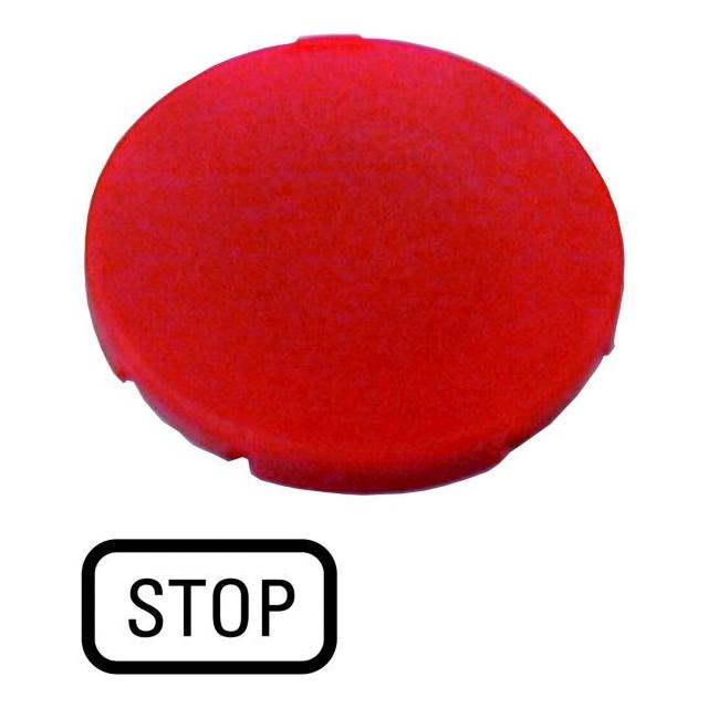 M22-XD-R-GB0 Soczewka przycisku 22mm płaska czerwona z opisem /STOP/ 218194 EATON
