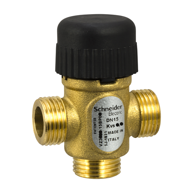 VZ319E, zawór regulacyjny, 3-drogowy, DN15, kvs 1,0, przyłącze 1/2, gwint zewnętrzny, medium 2…95°C,