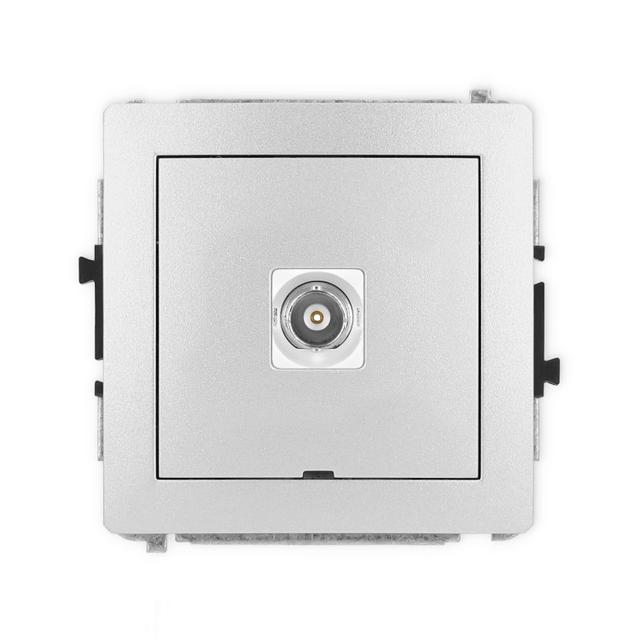 DECO Mechanizm gniazda pojedynczego BNC, bez pola opisowego srebrny metalik