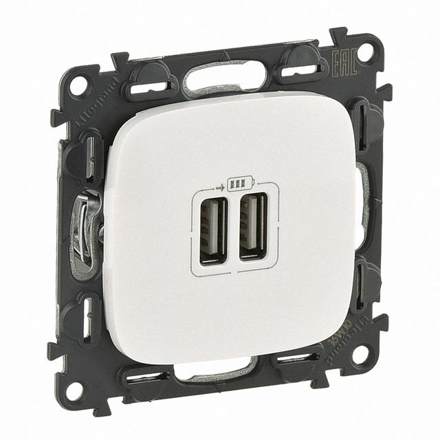 Valena Allure Gniazdo Ładowania Usb Podwójne Perłowe 754999 LEGRAND
