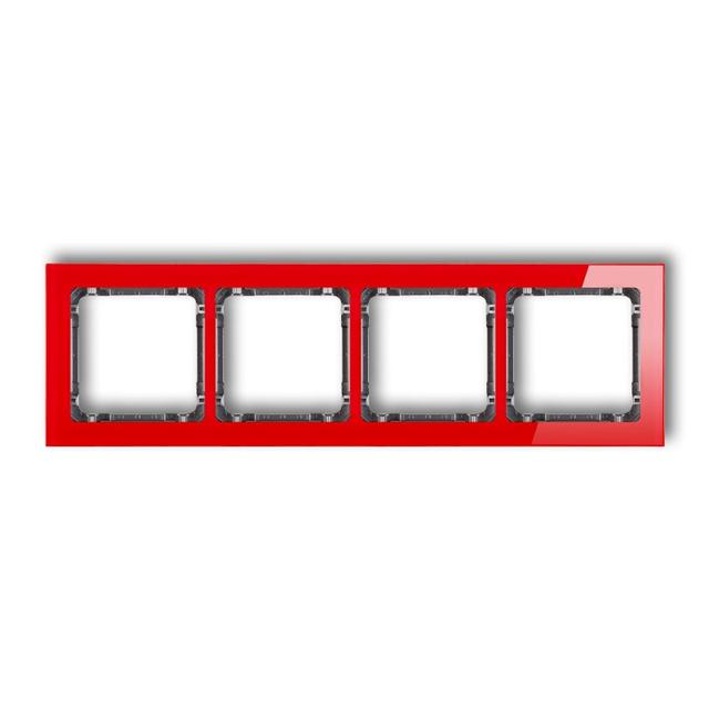 "DECO Ramka poczwórna - efekt szkła (ramka: czerwona