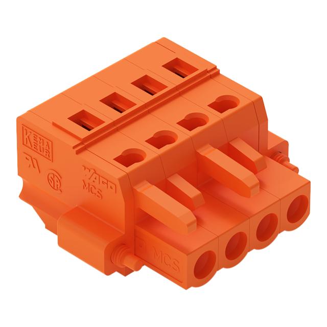 Gniazdo MCS-MIDI Classic 4-biegunowe pomarańczowe raster 5,08mm /50szt./ 231-304/107-000 WAGO