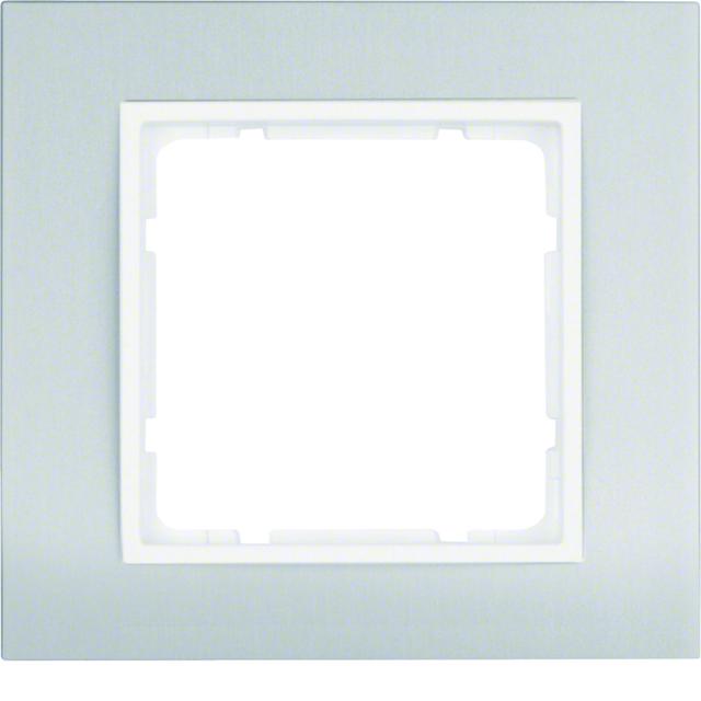 BERKER B.3 Ramka pojedyncza aluminium/biała 10113904 HAGER
