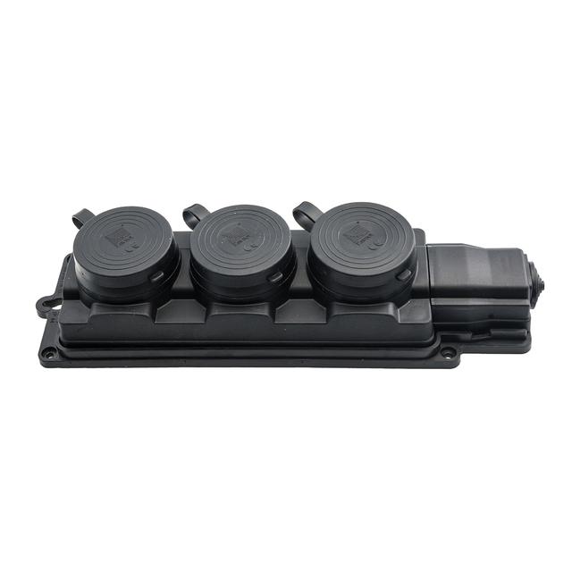 listwa gumowa 3-gniazdowa Czarna IP44 schuko D.3159/3-S PAWBOL