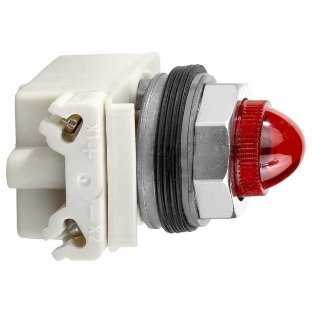 Lampka sygnalizacyjna Harmony 9001K czerwona plastikowa ośmioboczna BA 9s 12V AC fi30 9001KP38R9 Schneider