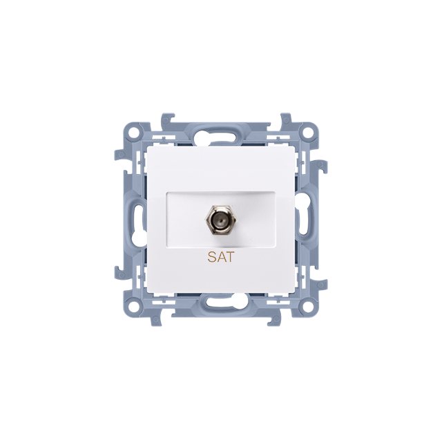 Simon 10 Gniazdo antenowe typu F pojedyncze biały