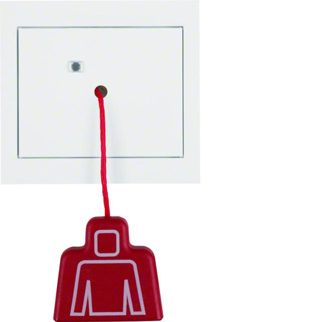 BERKER K.1 System przywoławczy Łącznik pociągany z ramką biały połysk 52027009 HAGER