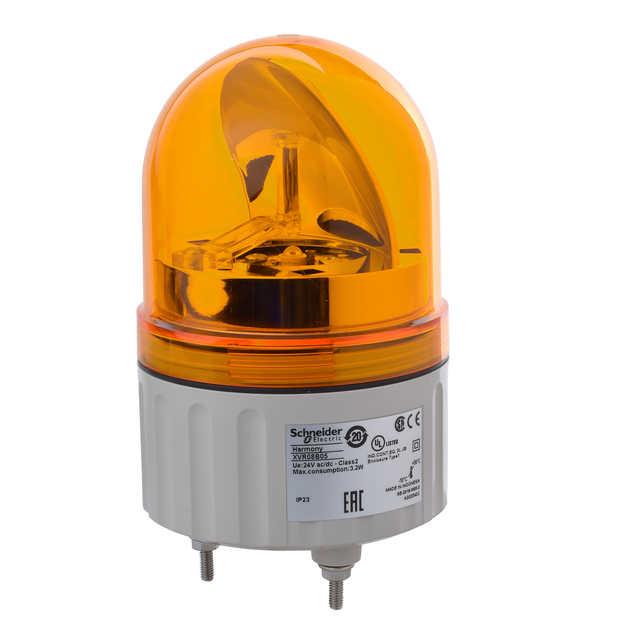 Harmony XVR Lampa wirująca z lustrem bez buczka fi84 pomarańczowa LED 24V AC/DC XVR08B05 Schneider