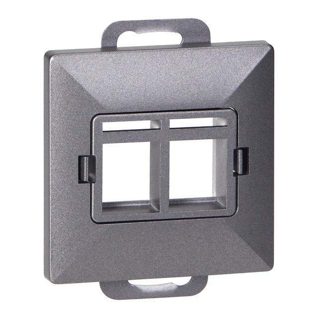 Płytka czołowa + 2xRJ45 Pearl, PC+ARJ45/P2, antracyt