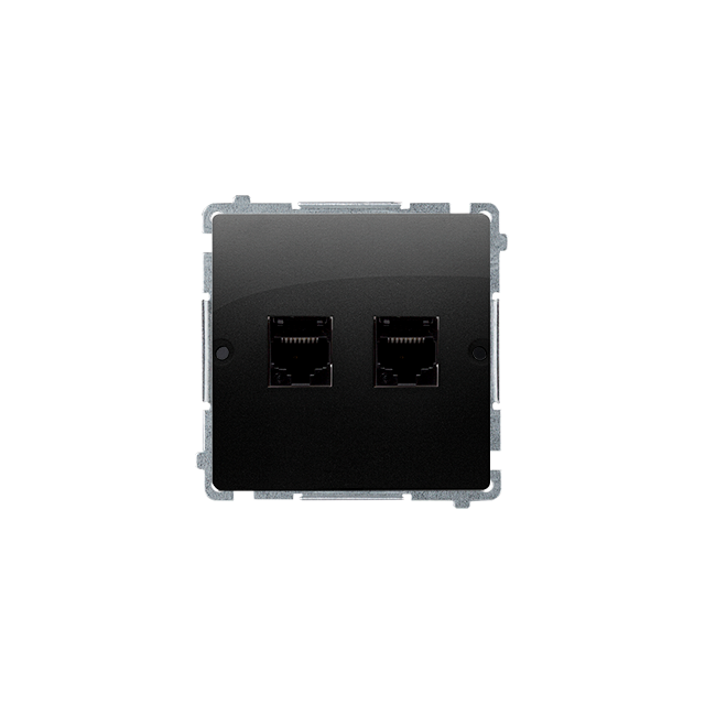 Simon BASIC WMUT-0020x2-Y011 Gniazdo telefoniczne RJ12 podwójne (moduł). Montaż gniazda n