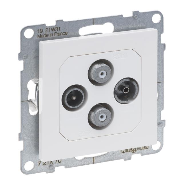 SUNO - Gniazdo TV-R-2xSAT - końcowe - 1.5 dB, Biały, Legrand