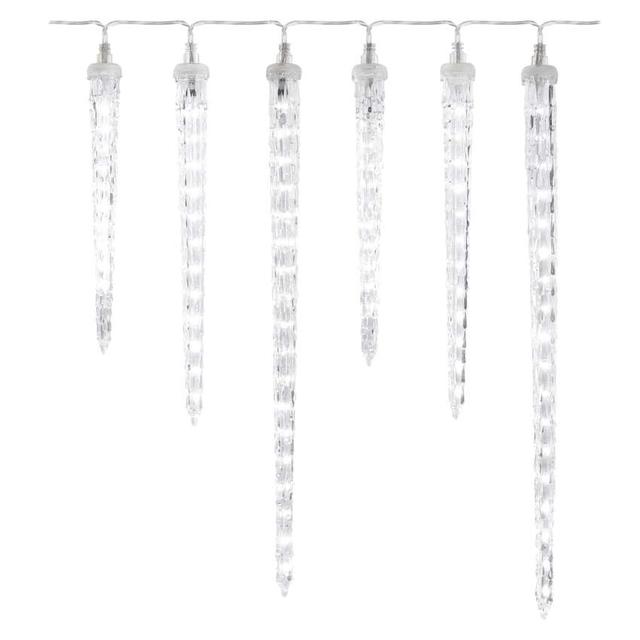 Lampki świąteczne 160 LED 6x sopel 25 do 40 cm 3,6 m zimna biel IP44 DCPC06 EMOS