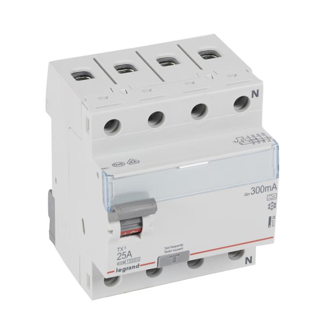 Wyłącznik Różnicowoprądowy P 304 4P 25A 300Ma Typa TX3 411784 LEGRAND