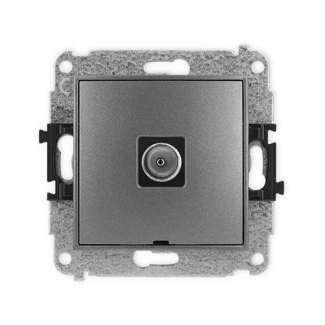 MINI Mechanizm gniazda antenowego pojedynczego TV, bez pola opisowego grafitowy