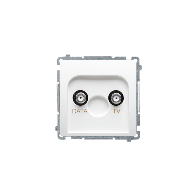 Simon Basic Gniazdo antenowe TV-DATA 1x wejście: 5–1000 MHz biały