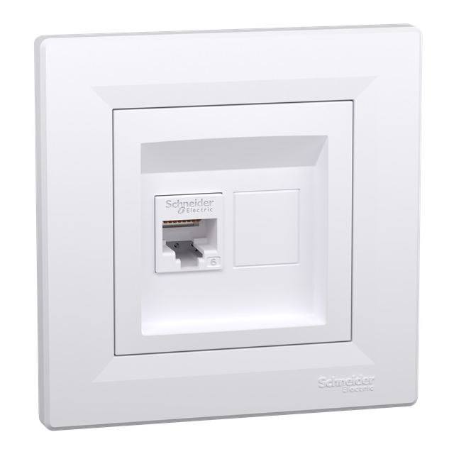 Asfora, gniazdo komputerowe RJ45 kat.6, UTP, biały