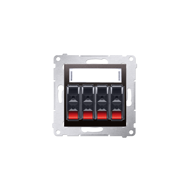 Simon 54 Gniazdo głośnikowe 4-krotne Przekrój przewodów dla wejścia i wyjścia 25 mm2 antracyt