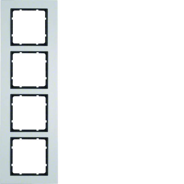 BERKER B.7 Ramka poczwórna aluminium/antracyt mat 10146904 HAGER