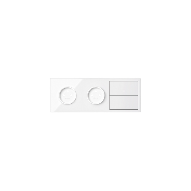 Simon 100 Panel 3-krotny: 2 gniazda + 2 klawisze biały 10020322-130 KONTAKT