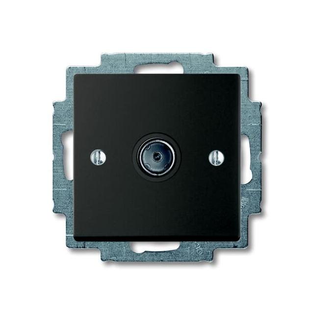 BASIC55 Gniazdo telewizyjne do przewodu koncentrycznego TV lub FM czarny-chateau