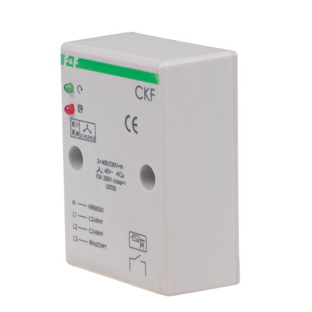 Mikroprocesorowy czujnik kolejności i zaniku faz, montaz natablicowy,True RMS