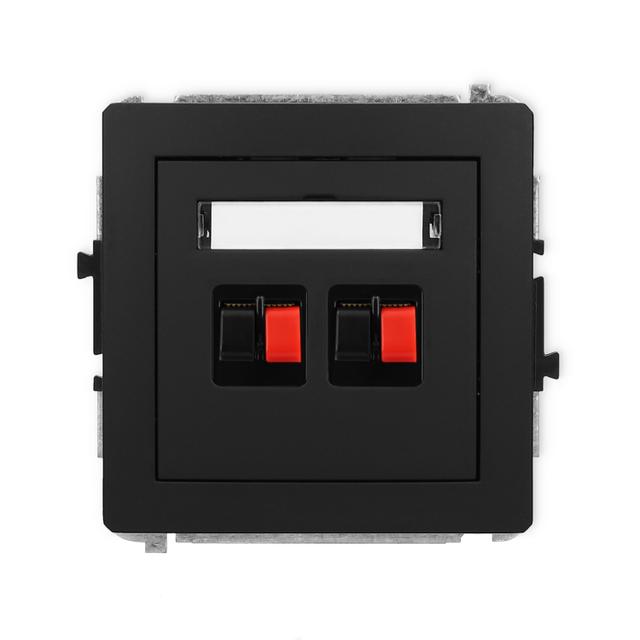 DECO Mechanizm gniazda głośnikowego podwójnego czarny mat