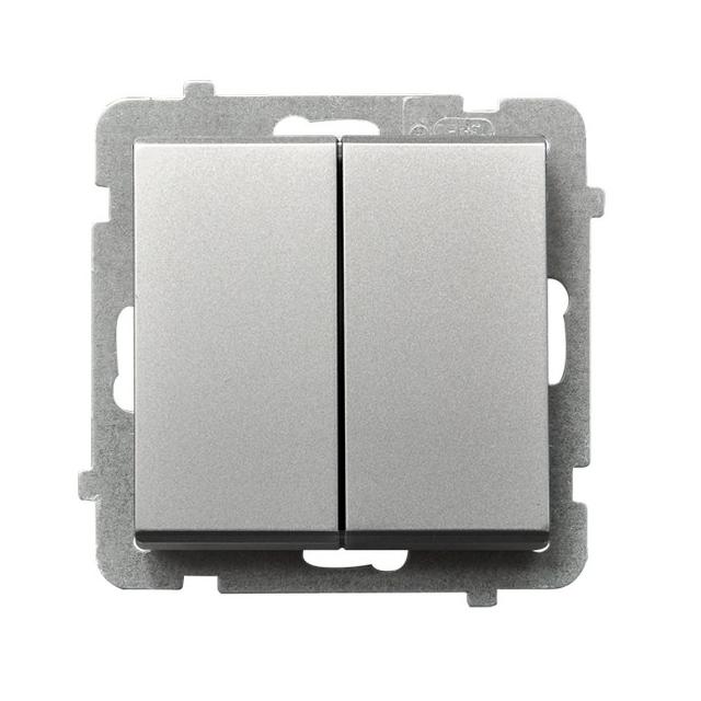 SONATA Łącznik podwójny zwierny - kolor srebro mat