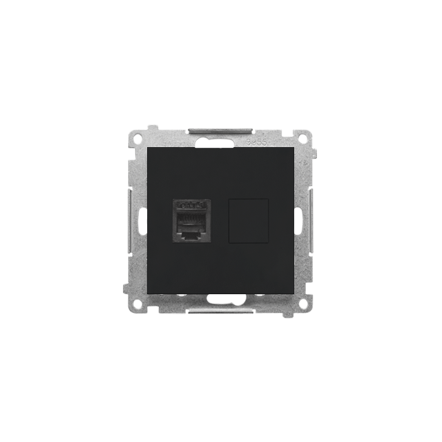 Simon 55 Gniazdo telefoniczne pojedyncze RJ12 Czarny mat